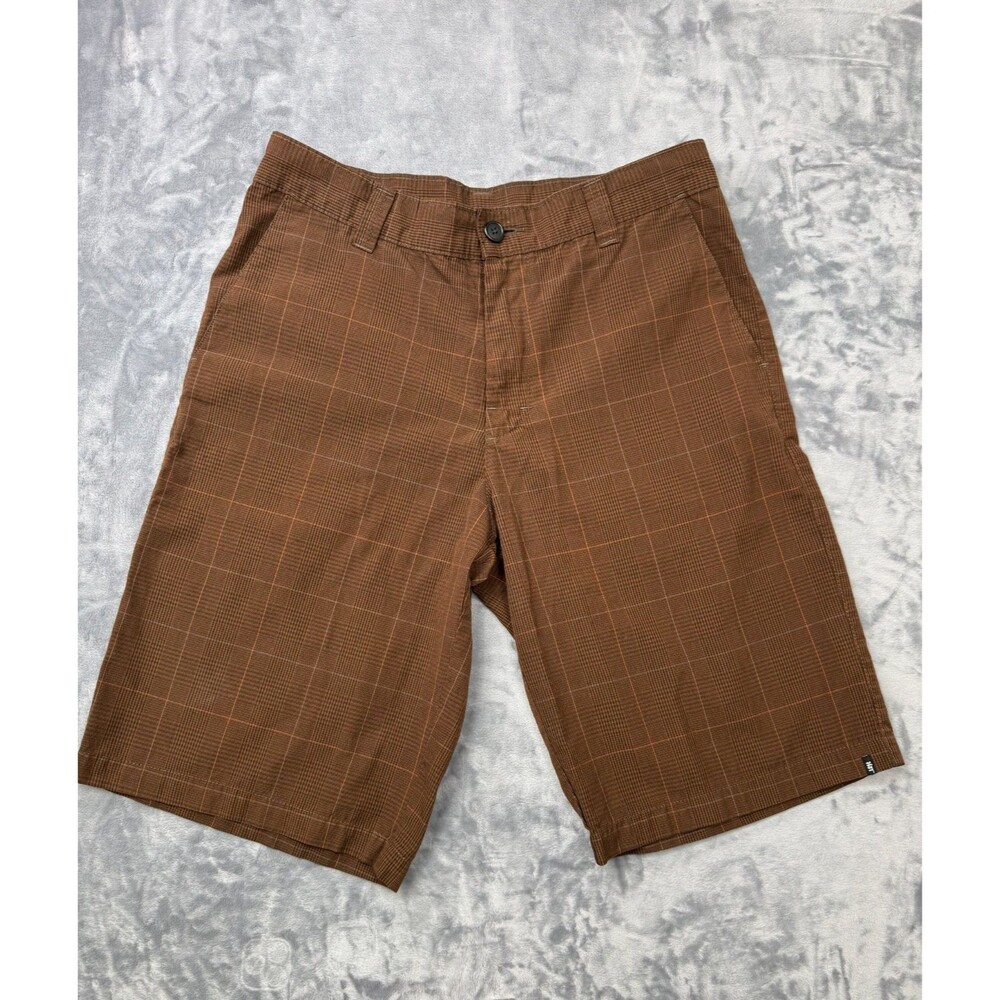 Lost Enterprises Shorts Mens 32 Brown Checker Plaid Skate 90's Style Hip